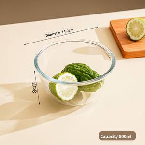 Grande insalatiera per uso domestico <span class=keywords><strong>trasparente</strong></span> resistente alle alte Temperature ispessita ad alto <span class=keywords><strong>vetro</strong></span> borosilicato forno a microonde sicuro personalizzato - Product Image 4