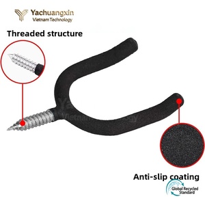 Black U-Shaped Wall Mount <b>Hooks</b> with Screw Zinc Alloy Slip <b>Hook</b> Industrial Storage Hanger 4-Pack - Product Image 4
