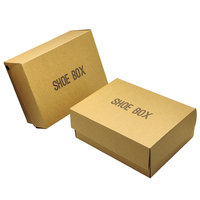 Boîte à chaussures en carton kraft personnalisée avec logo, vide, carrée, pour le rangement des baskets et des bottes