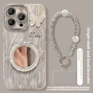 Bướm Ngọc Trai Gương Điện Thoại Trường Hợp Đối Với iPhone 16 Tinh Tế Chuỗi 17 Pro Max Trường Hợp Của Phụ Nữ Thời Trang Sang Trọng Điện Thoại Bìa Cho 15 14 13 - Product Image 6