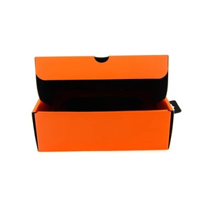 Boîtes d'emballage petites noires en carton ondulé gris, gaufrées couleur, pour cosmétiques, pliables, avec système de sécurité enfant, pour capsules et produits en vrac - Product Image 1