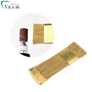 Flat Brass Bristles Dental Burs / Endo Files Cleaning Brush and Nail Polish Sanding Manicure Cleaning