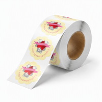 Rouleaux d'autocollants en vinyle personnalisés, 500 pièces/rouleau, résistants à l'eau et à l'huile, brillants, laminés, à bords festonnés, pour boîtes cadeaux, bricolage et décoration de fêtes