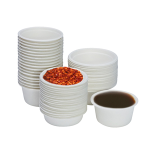 Precio competitivo, pulpa de bagazo biodegradable, taza desechable para salsa de pulpa de caña de azúcar, respetuosa con el medio ambiente, tapa de taza de bagazo para sacar para salsa - Product Image 4