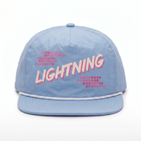 Gorra Deportiva OEM Personalizada de 5 Paneles con Logotipo Serigrafiado, de Nailon, Sin Estructura, Cierre a Presión, Ligera y Resistente al Agua