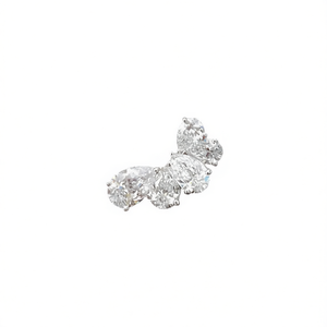 Orecchini a perno con diamante a forma di farfalla bianco champagne, taglio a pera, montatura a griffe, gioielli classici da donna - Product Image 1
