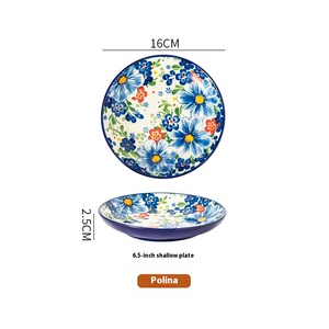 Vente en gros Nouveau design bohème 6.5 pouces en céramique plat en os jetable ménage petite assiette plat pour collation de fruits régime plat froid - Product Image 6