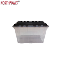 Boîte de rangement transparente en plastique PP de grande capacité 65L, neuve, pour l'organisation de la maison et le stockage en camping