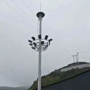 Perche de projecteur en acier galvanisé, hauteur de 15M, matériel de signalisation