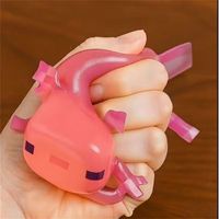 Jouet sensoriel anti-stress en TPR, axolotl rose transparent, jouet à presser pour le bureau