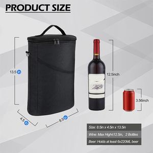 Fashion 2 Bottles <b>Cooler</b> <b>Backpack</b> Leak-Proof Insulation Padded Design for Wine Storage - Product Image 2