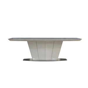 Hot Selling Dining Room Furniture Oval-<strong>polygonal</strong> Shape Marble Gold Modern Dining <strong>Table</strong> Set and Chairs - Product Image 2