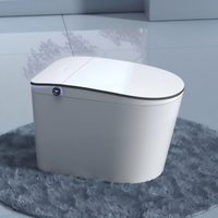 WC intelligent pratique avec technologie anti-éclaboussures, chasse d'eau silencieuse, WC intelligent à poser au sol, bidet intelligent