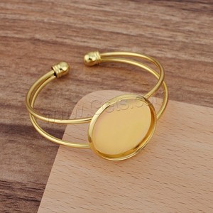 황동 팔찌베이스 65x60x25mm DIY 카보 숑 트레이 50PC/가방 보석 만들기 액세서리 보석 발견 - Product Image 3