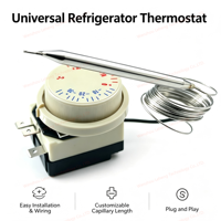 Thermostat de réfrigération mécanique électrique en acier inoxydable WHD-711 pour contrôle de température, idéal pour les congélateurs domestiques - Nouveau