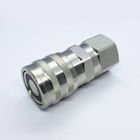 Coupleur hydraulique à face plate ISO 16028, raccord rapide en acier 1/2" NPT pour chargeuse compacte Bobcat Kubota
