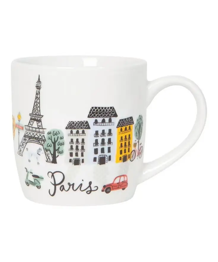 Benutzer definierte Paris Eiffelturm Design Stadt Souvenir Tassen Keramik Kaffee Tee Tasse Cappuccino Tasse