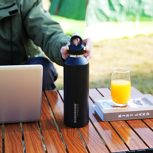Una mano Fácil de abrir Botellas de acero inoxidable aisladas Deportes al aire libre Camping Senderismo Botella de agua - Product Image 5