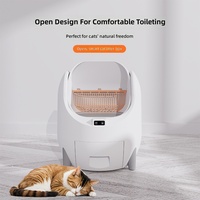 Bac à litière automatique pour chat entièrement fermé en PP, grande capacité 13,5 kg, contrôle des odeurs, design anti-éclaboussures, haute performance