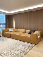 Canapé modulaire nordique italien avec module de tofu minimal Design simple et moderne avec large profondeur d'assise pour ensemble de salon d'appartement
