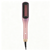 Brosse à cheveux chauffante à vapeur avec peigne démêlant et contrôle de la température pour le coiffage des cheveux