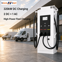 Chargeur DC intelligent 320 kW, double connecteur CCS2, station de recharge publique commerciale connectée au réseau, OCPP