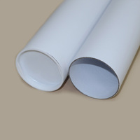 Weiß braun Kraft papier Verpackung Malerei Poster Karton Zylinder Versand karton Röhren Verpackung mit Kappen