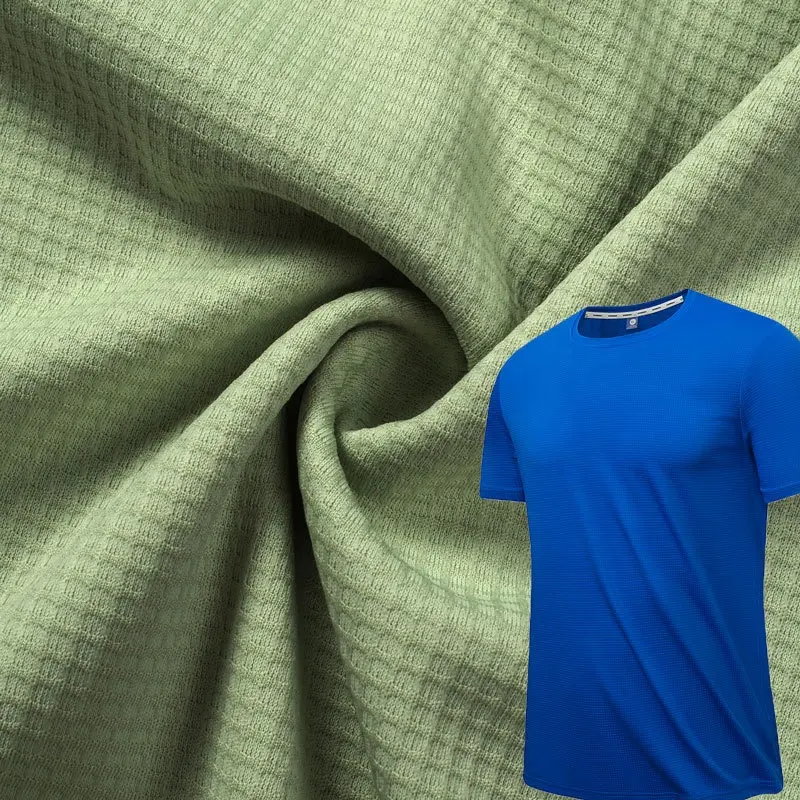 Thăng Hoa Waffle Độc Jersey Vải Tùy Chỉnh In Bóng Đá Bóng Rổ Quảng cáo 110gsm Dty Coolmax Tái Chế Drifit Vải Cho T-Shirts