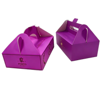 Premium Geschenkbox Goldene Kartonverpackung Hochwertige Luxusverpackung mit Folienprägung Dessertbox mit Griff