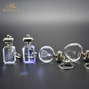 Noble <strong>Personalised</strong> LED Light 3D Laser Engrving Crystal Key Chain with <strong>Gift</strong> Box - Product Image 1