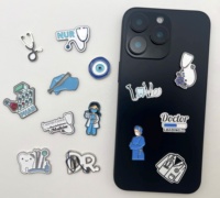 Broche Thème Médical Très Vendue, Badge Métallique Créatif Effet Émail, Autocollant de Téléphone 3D