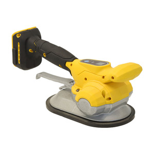 Máquina inalámbrica amarilla para colocación de azulejos con batería de litio, vibrador de piso para azulejos cerámicos, fácil de operar. - Product Image 2