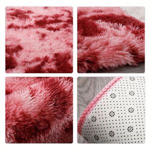 Tapis de luxe moderne en peluche, coloré arc-en-ciel et tie-dye, doux et moelleux, pour salon (vente en gros) - Product Image 3