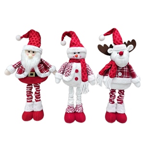 Figurines de Noël télescopiques <span class=keywords><strong>en</strong></span> peluche (Père Noël, Bonhomme de neige, Renne) rétractables pour décorations de fête de Noël à la maison - Product Image 1