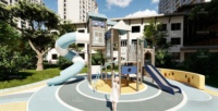 Structure de jeu extérieure commerciale TUV en acier et bois avec toboggan, balançoire et filet d'escalade, capacité de charge supérieure à 500 kg, pour parcs publics