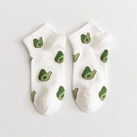 Calcetines cortos de aguacate para mujer Calcetines de boca baja de Marvel Calcetines de tubo corto de primavera y otoño para mujer
