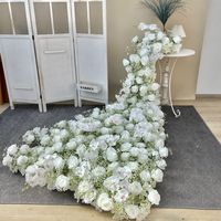 Guirlande d'arche de fleurs artificielles en soie PU souple, motif gypsophile blanc, pour décoration de mariage transfrontalière