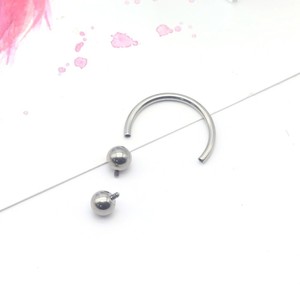 Anneau de nez en alliage de titane en forme de fer à cheval 16G avec fermeture à vis, bijou de septum et d'oreille en forme de U, accessoire de piercing - Product Image 3