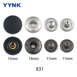 2025 Hot Bán 15Mm/17Mm Cao Su <span class=keywords><strong>Nylon</strong></span> Cap Nhấn Nút 4 Bộ Phận Kim Loại Snap Nút Fastener Cho May Mặc Áo Khoác Quần - Product Image 1