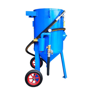 Portable Automatic <b>Sandblaster</b> Machine For Descaling And Stripping Metal Surfaces With Pump And Wheels - Product Image 2