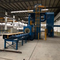 Machine de sablage à rouleaux pour tubes et tuyaux en acier, cylindres GPL, avec convoyeur à roues et abrasif