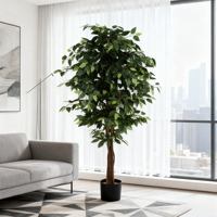 Arbre ficus artificiel réaliste fait à la main, plante bonsaï, 1,6 m/1,8 m, pour décoration intérieure/extérieure, Saint-Valentin et Halloween