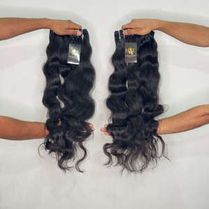 Cheveux humains indiens bruts de temple, vierges, alignés dans le sens des cuticules, non traités, en lots pour extensions, pour revendeurs - Product Image 1