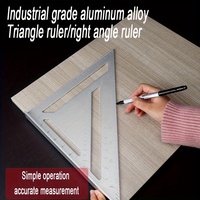 Regla triangular de aleación de aluminio engrosada de alta calidad, regla de ángulo de 45 °, regla de burbuja Horizontal de 90 °, herramientas de decoración para carpintería