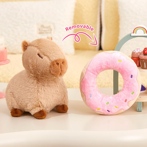 ODM OEM carpincho marrón juguetes de peluche con <span class=keywords><strong>donut</strong></span> para regalo de cumpleaños 10 pulgadas personalizado Kawaii lindo carpincho Plushie - Product Image 2