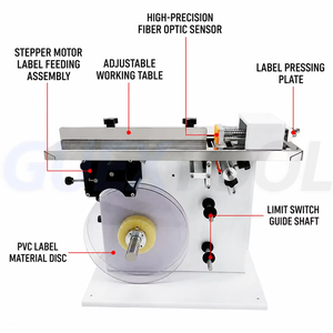 Machine d'étiquetage semi-automatique pour boîtes à angle droit, machine de scellage et d'étiquetage des coins, étiquetage de boîtes en papier à 90 degrés - Product Image 6