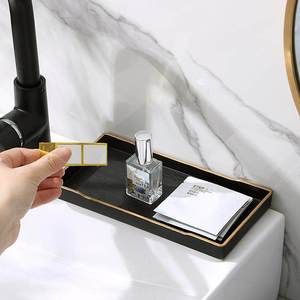 Bathroom Tray Sink Countertop Storage Rectangle Polished Finish <b>Wall</b> <b>Mounted</b> Type Toiletries <b>Toothbrush</b> <b>Holder</b> - Product Image 1