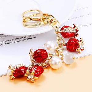 Llavero <span class=keywords><strong>de</strong></span> Metal al por Mayor con Flores <span class=keywords><strong>de</strong></span> <span class=keywords><strong>Granada</strong></span> Rojas, Colgante para Cartera, Bolso, Llavero para Coche, Adorno para Llaves, Regalo - Product Image 4