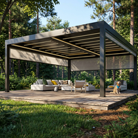 Pavillon de jardin extérieur en alliage d'aluminium Xiamao avec stores rétractables électriques, protection solaire et anti-pluie