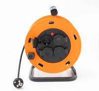 Enrouleur de câble extérieur 25/30/50m avec 4 prises Schuko, couvercle et câble H07RN-F 3G1.5/2.5mm² IP44